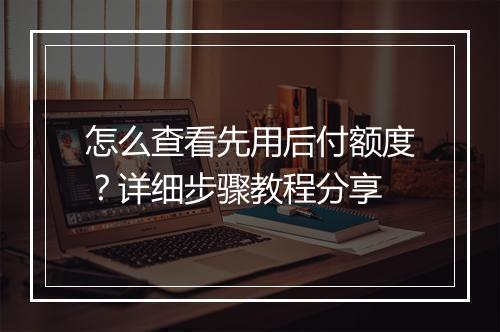 怎么查看先用后付额度？详细步骤教程分享