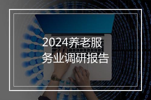 2024养老服务业调研报告