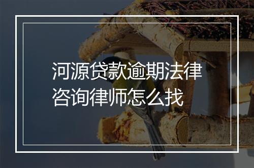 河源贷款逾期法律咨询律师怎么找