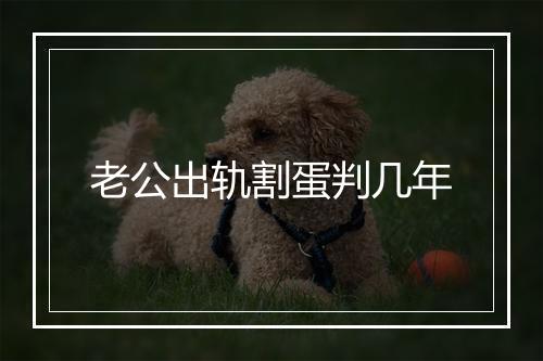 老公出轨割蛋判几年