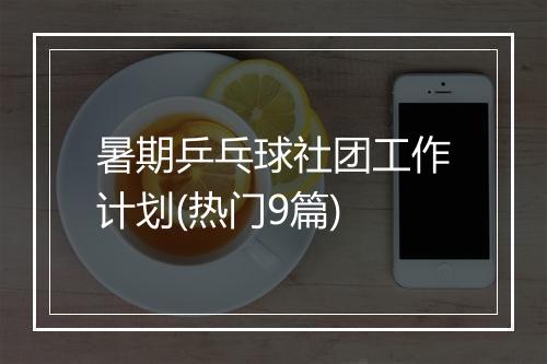 暑期乒乓球社团工作计划(热门9篇)