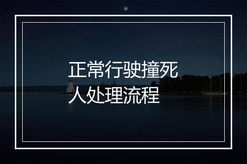 正常行驶撞死人处理流程