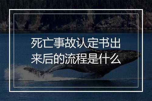 死亡事故认定书出来后的流程是什么