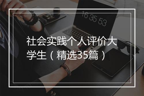 社会实践个人评价大学生（精选35篇）