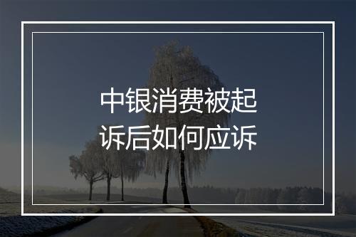 中银消费被起诉后如何应诉