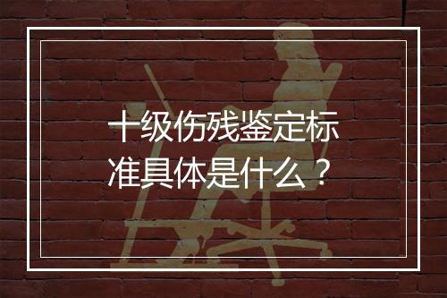十级伤残鉴定标准具体是什么？
