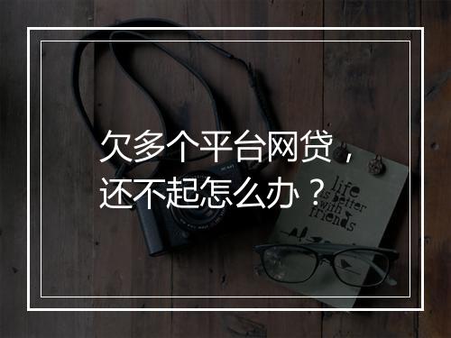 欠多个平台网贷，还不起怎么办？