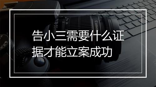 告小三需要什么证据才能立案成功
