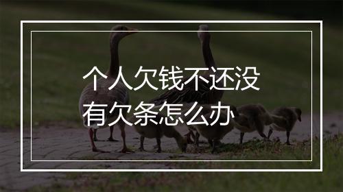 个人欠钱不还没有欠条怎么办