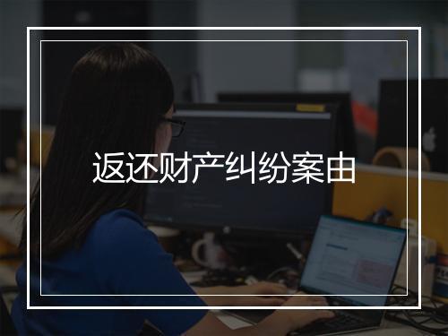 返还财产纠纷案由