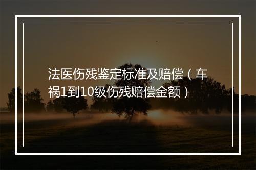 法医伤残鉴定标准及赔偿（车祸1到10级伤残赔偿金额）