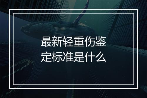 最新轻重伤鉴定标准是什么