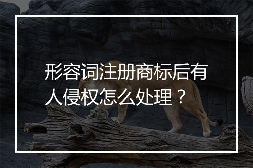 形容词注册商标后有人侵权怎么处理？
