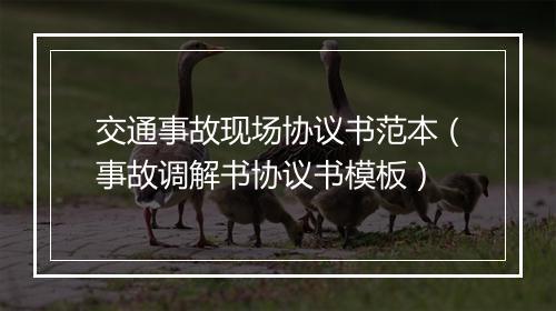 交通事故现场协议书范本（事故调解书协议书模板）