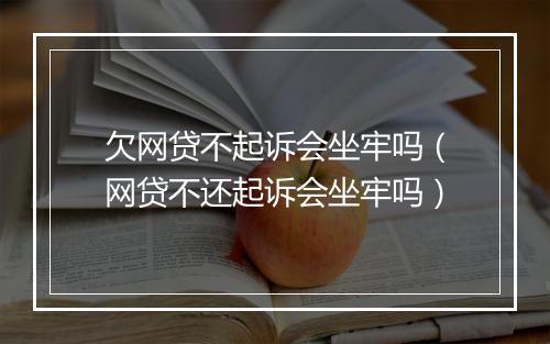 欠网贷不起诉会坐牢吗（网贷不还起诉会坐牢吗）