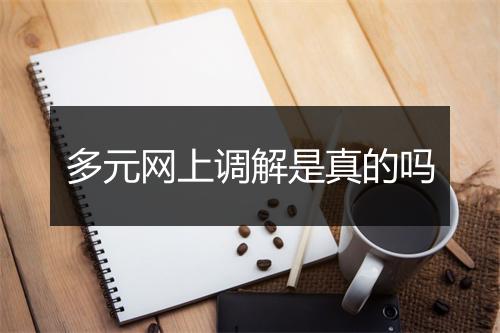 多元网上调解是真的吗