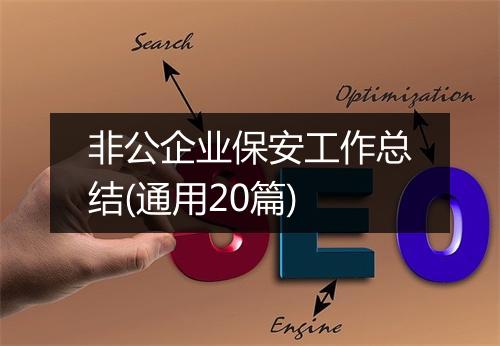非公企业保安工作总结(通用20篇)