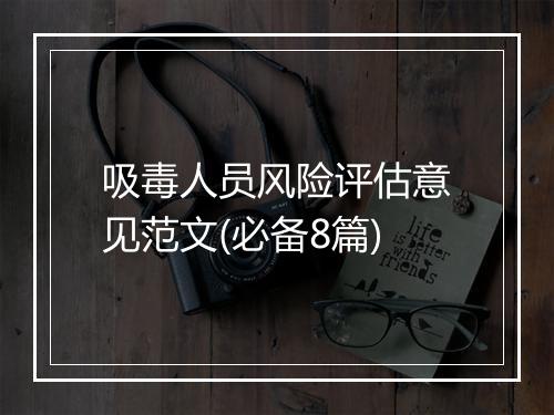 吸毒人员风险评估意见范文(必备8篇)