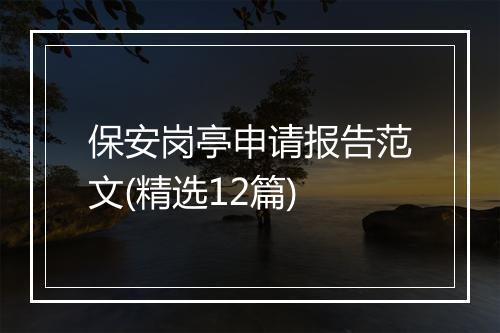 保安岗亭申请报告范文(精选12篇)