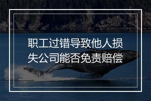 职工过错导致他人损失公司能否免责赔偿