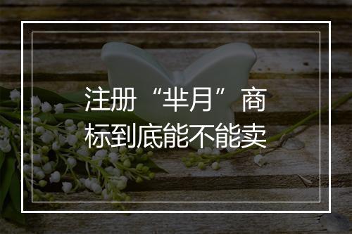 注册“芈月”商标到底能不能卖