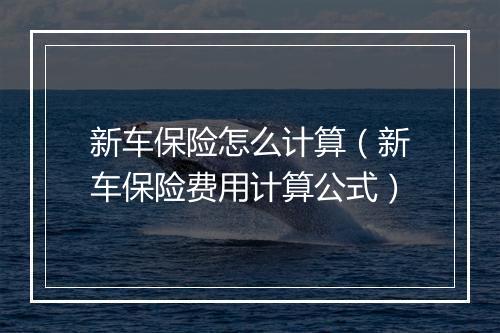 新车保险怎么计算（新车保险费用计算公式）