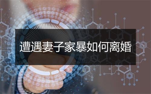 遭遇妻子家暴如何离婚