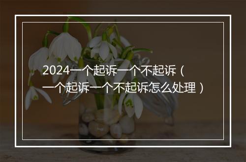 2024一个起诉一个不起诉（一个起诉一个不起诉怎么处理）