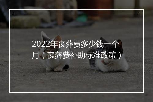 2022年丧葬费多少钱一个月（丧葬费补助标准政策）