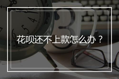 花呗还不上款怎么办？