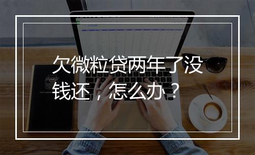 欠微粒贷两年了没钱还，怎么办？