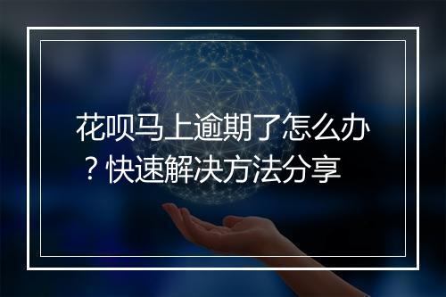 花呗马上逾期了怎么办？快速解决方法分享