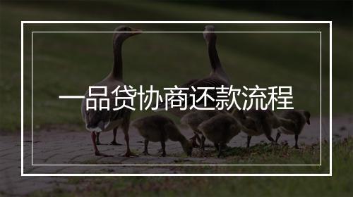 一品贷协商还款流程