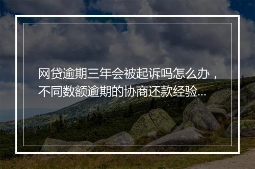 网贷逾期三年会被起诉吗怎么办，不同数额逾期的协商还款经验分享