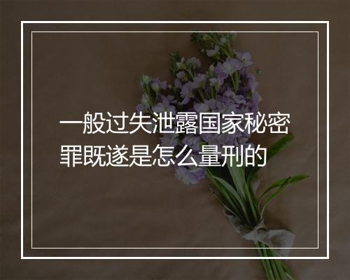一般过失泄露国家秘密罪既遂是怎么量刑的