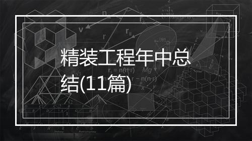 精装工程年中总结(11篇)