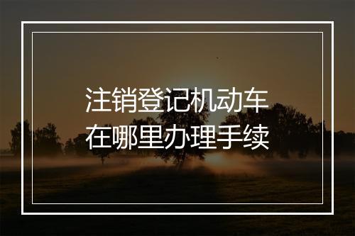 注销登记机动车在哪里办理手续