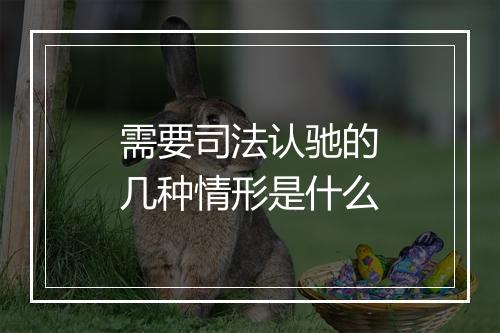 需要司法认驰的几种情形是什么