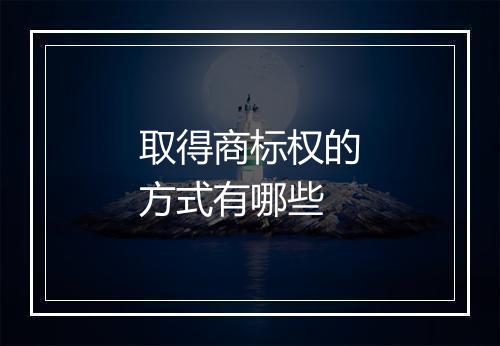 取得商标权的方式有哪些