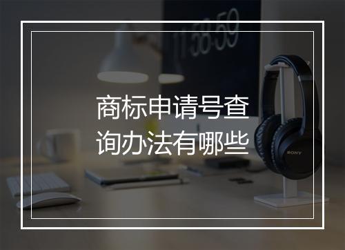 商标申请号查询办法有哪些