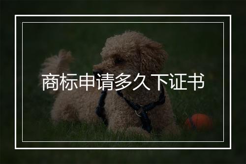 商标申请多久下证书