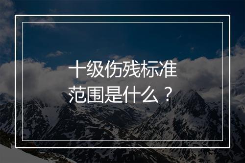 十级伤残标准范围是什么？
