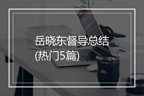 岳晓东督导总结(热门5篇)
