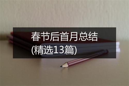 春节后首月总结(精选13篇)