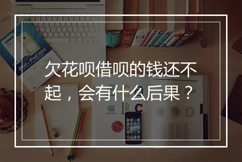 欠花呗借呗的钱还不起，会有什么后果？