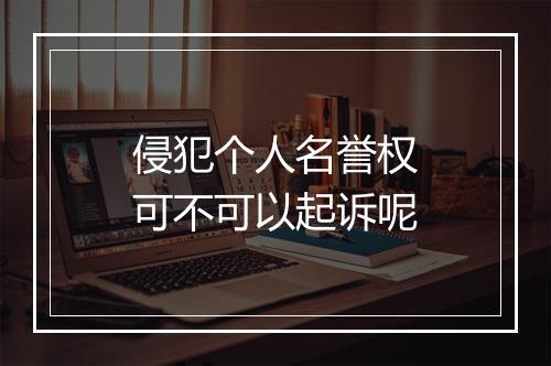 侵犯个人名誉权可不可以起诉呢