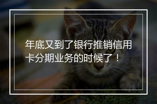 年底又到了银行推销信用卡分期业务的时候了！
