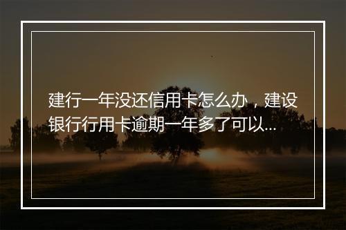 建行一年没还信用卡怎么办，建设银行行用卡逾期一年多了可以协商吗