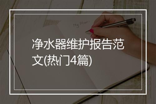 净水器维护报告范文(热门4篇)