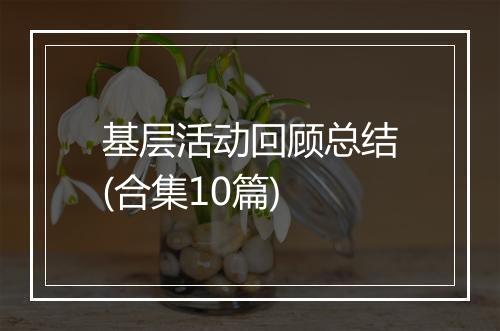 基层活动回顾总结(合集10篇)
